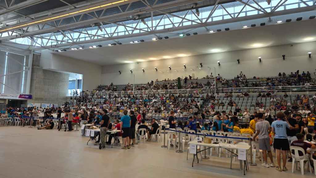 people in a big hall